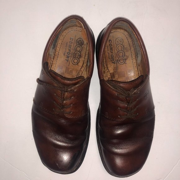 Ecco Comfort Men's Brown Lace-up Work Shoes Size EUR 39 US 6.5 - Picture 2 of 11